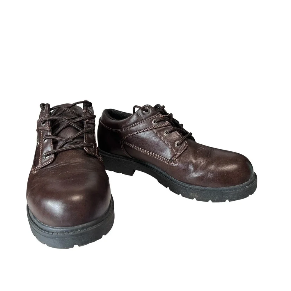 Lugz Oxford Work Shoes Mens 12 Brown Good Slip Resistant MSVYV-245‎
